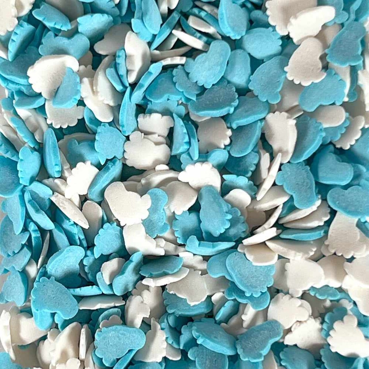 Krazy Sprinkles - Blue and White Baby Feet (1/2 Cup, 1x Jar) for Cakes, Ice Cream & Cookies